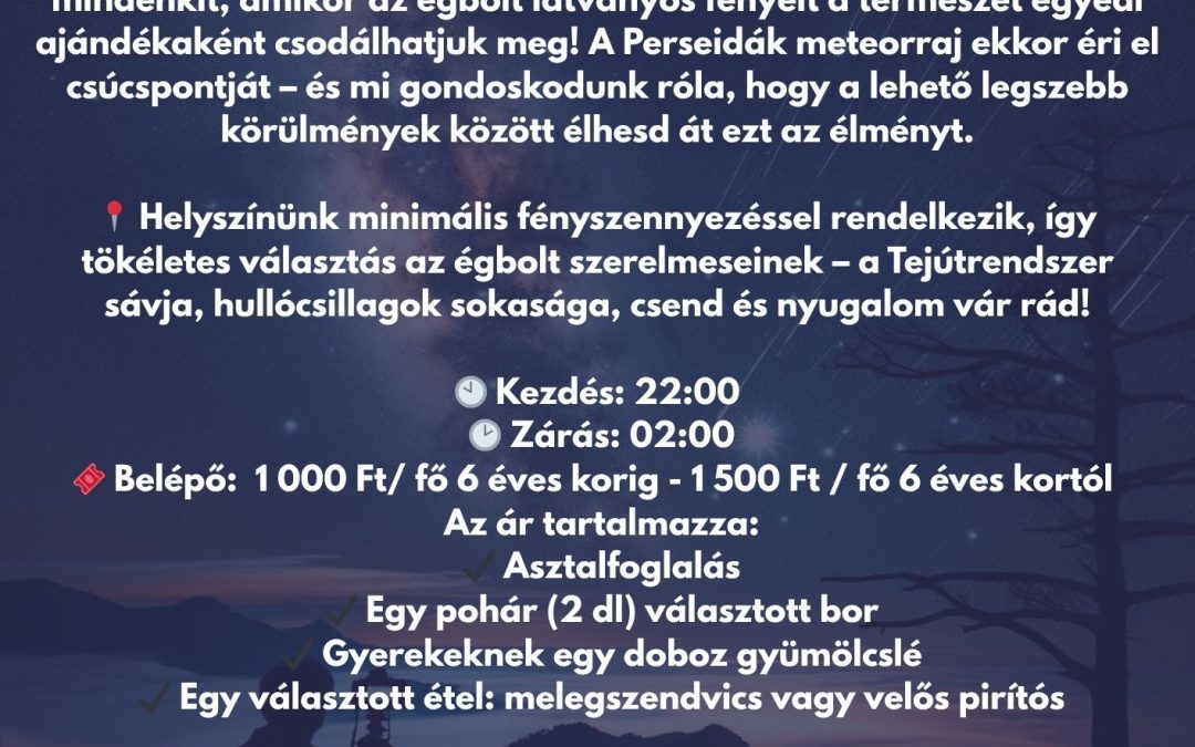 Hullócsillagok Éjszakája a Nagy-Magyarország Parkban