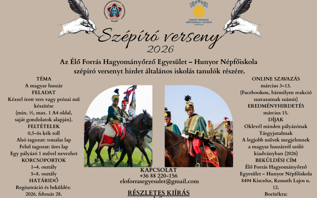 2026 Szépíró verseny